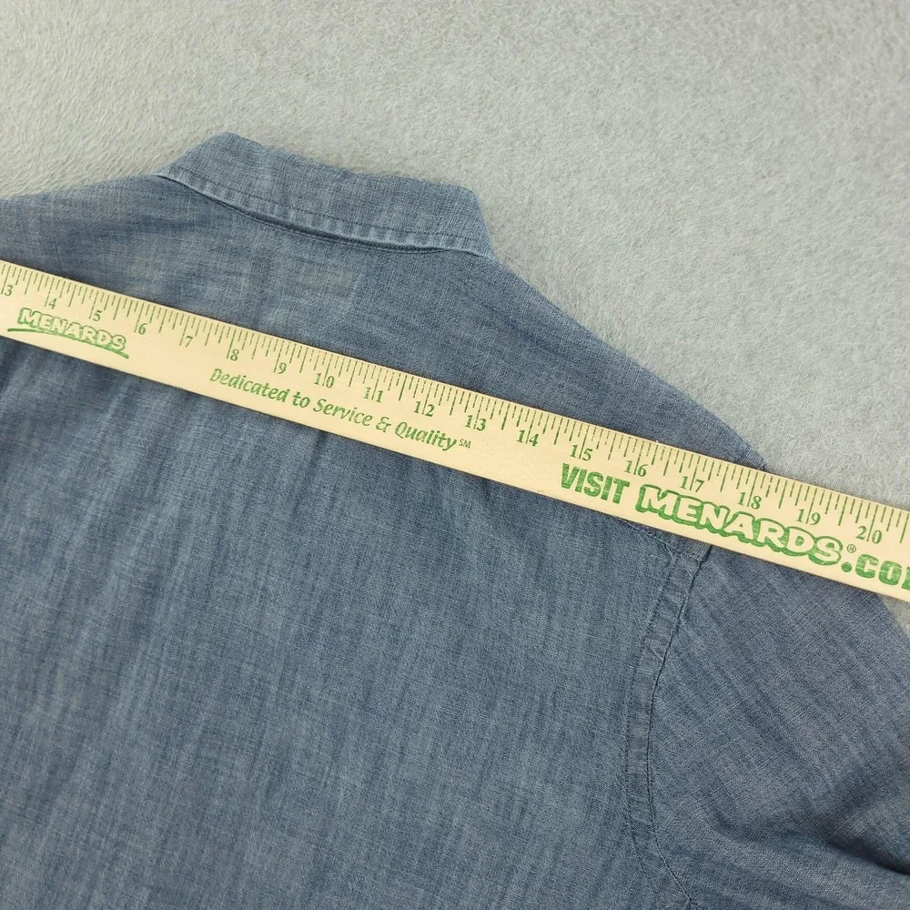 Banana Republic Shirt Mens M Blue Chambray Long Sleeve Button Up Soft Wash
